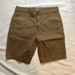 Size 33 7 For All Mankind khaki twill shorts. Good condition